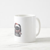 醜いクリスマスブラックキャットサンタハットスカーフの休日_ コーヒーマグカップ (正面右)