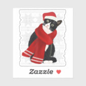 醜いクリスマスブラックキャットサンタハットスカーフホリデイC シール (シート)