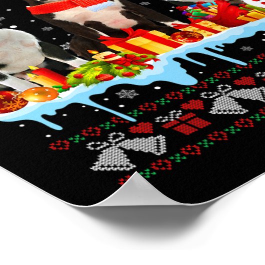 醜いクリスマスボストンテリアードッグサンタクリスマスドッグC ポスター (角)