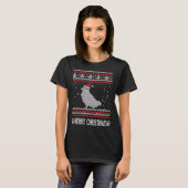 醜いクリスマスポメラニア犬 Tシャツ (正面フル)