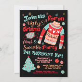 醜いクリスマスマスクとセーターパーティー 招待状 (正面)