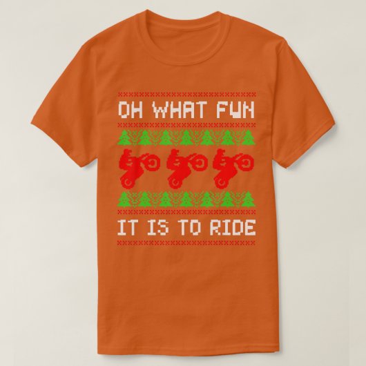 醜いクリスマスモトクロスダートバイクモト Tシャツ (デザイン正面)
