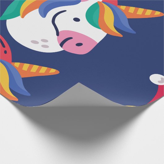 醜いクリスマスユニコーンのサンタクロース ラッピングペーパー (角)