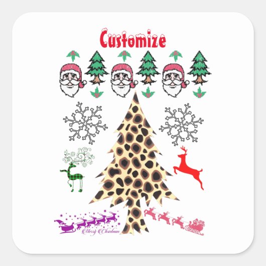 醜いクリスマスランダムミッシュサンダー_コーブ スクエアシール (正面)