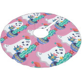 醜いクリスマス幽霊クリスマスサボテン ブラッシュドポリエステルツリースカート (アングル)