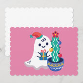 醜いクリスマス幽霊クリスマスサボテン 招待状 (正面/裏面)