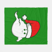 醜いクリスマス幽霊不気味な不気味な緑 フリースブランケット (正面(横))