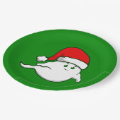 醜いクリスマス幽霊不気味な不気味な緑 ペーパープレート (アングル)