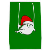 醜いクリスマス幽霊不気味な不気味な緑 ミディアムペーパーバッグ (裏面)