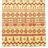 醜いクリスマス抽象芸術パターン シャワーカーテン (正面)