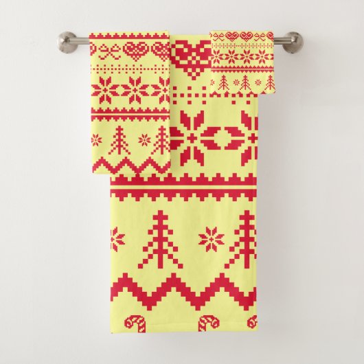 醜いクリスマス抽象芸術パターン バスタオルセット (インサイチュ)