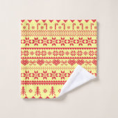 醜いクリスマス抽象芸術パターン バスタオルセット (ウォッシュタオル)