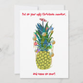 醜いクリスマス招待状熱帯パイナップルツリー 招待状 (正面)