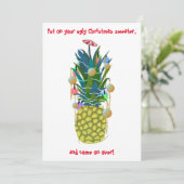 醜いクリスマス招待状熱帯パイナップルツリー 招待状 (スタンド正面)