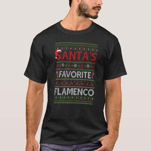 醜いクリスマス照明サンタお気に入りのSフラメンコクリス Tシャツ (正面)