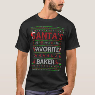 醜いクリスマス照明サンタズベーカーお気に入りのクリスマ Tシャツ