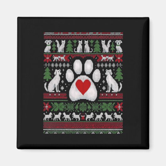 醜いクリスマス獣医の動物の犬の猫のMerr マグネット (正面)