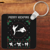 醜いクリスマス空手柔術武術アートメリー キーホルダー (裏面)