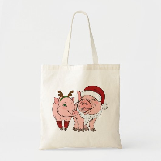 醜いクリスマス豚 トートバッグ (正面)
