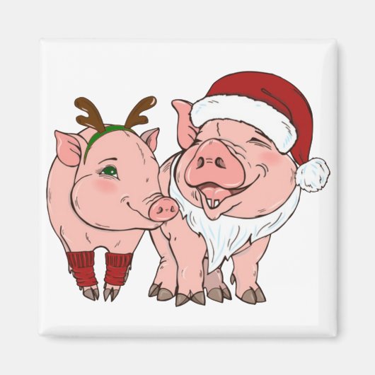 醜いクリスマス豚 マグネット (正面)