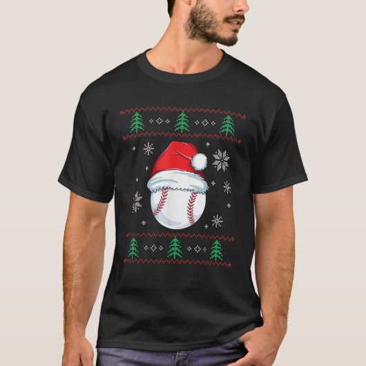 醜いクリスマス野球の少年たちボールSanta Paja Tシャツ (正面)