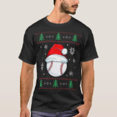 醜いクリスマス野球の少年たちボールSanta Paja Tシャツ (正面)