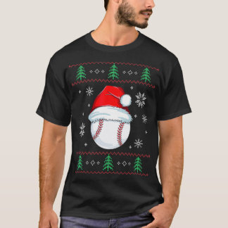 醜いクリスマス野球の少年たちボールSanta Paja Tシャツ