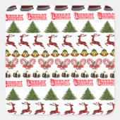 醜いクリスマス:クリスマスタイムのおもしろい スクエアシール (正面)