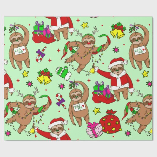 醜いクリスマス・サンタクロース・スロース ラッピングペーパー (フラット)
