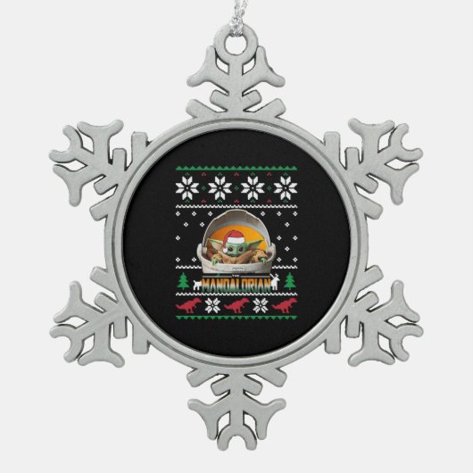 醜いクリスマス スノーフレークピューターオーナメント (正面)
