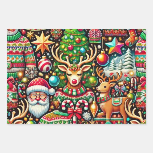 醜いクリスマス ラッピングペーパーシート (正面)