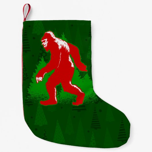 醜いクリスマスbigfoot yetiクリスマスツリー スモールクリスマスストッキング (正面)