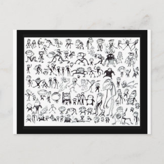 醜いサル100匹（はがき） ポストカード