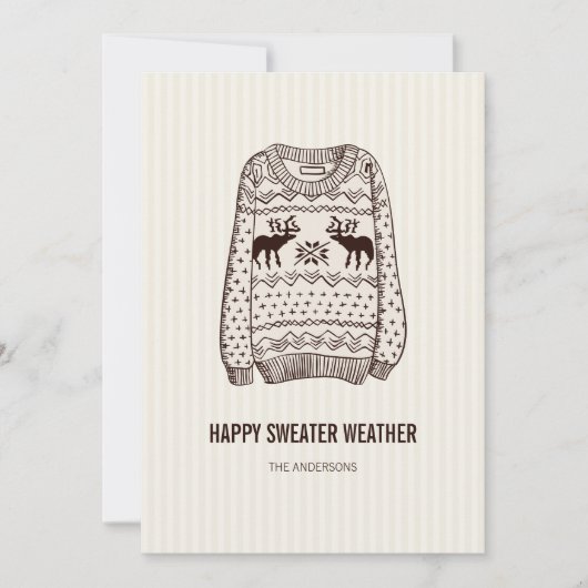 醜いスウェット 天候 ホリデー エッセンシャル カード (正面)
