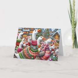 醜いスウェーターのクリスマスガチョウ シーズンカード