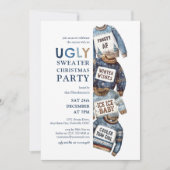 醜いスウェーターのクリスマスパーティー招待状 招待状 (正面)