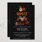 醜いスウェーターのクリスマスパーティー　Oh What Fun 招待状 (正面/裏面)