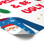 醜いスウェーターのホリデーパーティー看板 ポスター (角)