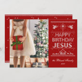 醜いスウェーター　ハッピー・バースデー・ジーザス　キリスト教　写真 (正面/裏面)