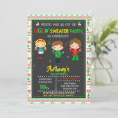 醜いスウェーター パーティーの招待状 クリスマス 誕生日 招待状 (スタンド正面)