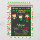 醜いスウェーター パーティーの招待状 クリスマス 誕生日 招待状 (正面/裏面)