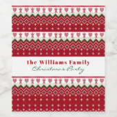 醜いスウェーター 手編みのヒュッゲ エンジェル ハート クリスマス ワインラベル (シングルラベル)