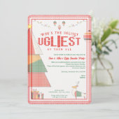 醜いスウェーター 最も醜い コンテスト クリスマス ホリデー  招待状 (スタンド正面)