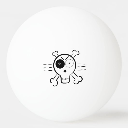 醜いスカルモンスターパイレーツ漫画のキャラクターのドードル 卓球ボール (正面)