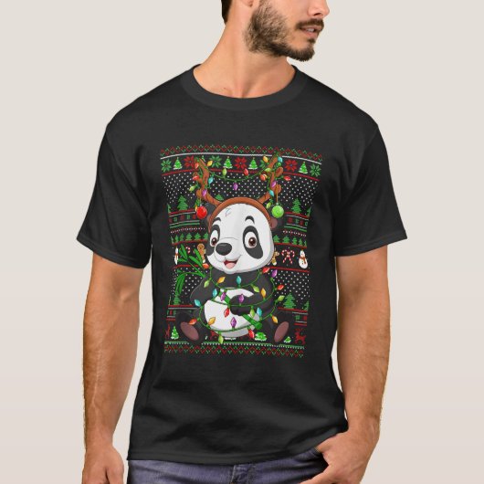 醜いスタイル照明パンダ Tシャツ (正面)