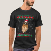 醜いセーおもしろいタークリスマス動物クリスマスフクロウラブ Tシャツ (正面)