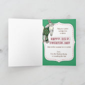 醜いセーおもしろいターMEHゴートクリスマスカード シーズンカード (内部)