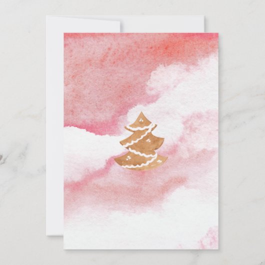 醜いセーターおもしろいス素朴クリスマス赤い水色 招待状 (裏面)