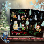 醜いセーターかわいい北欧動物 シーズンカード