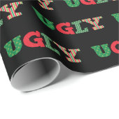 醜いセーターのクリスマスのギフトの包装紙 ラッピングペーパー (ロールコーナー)